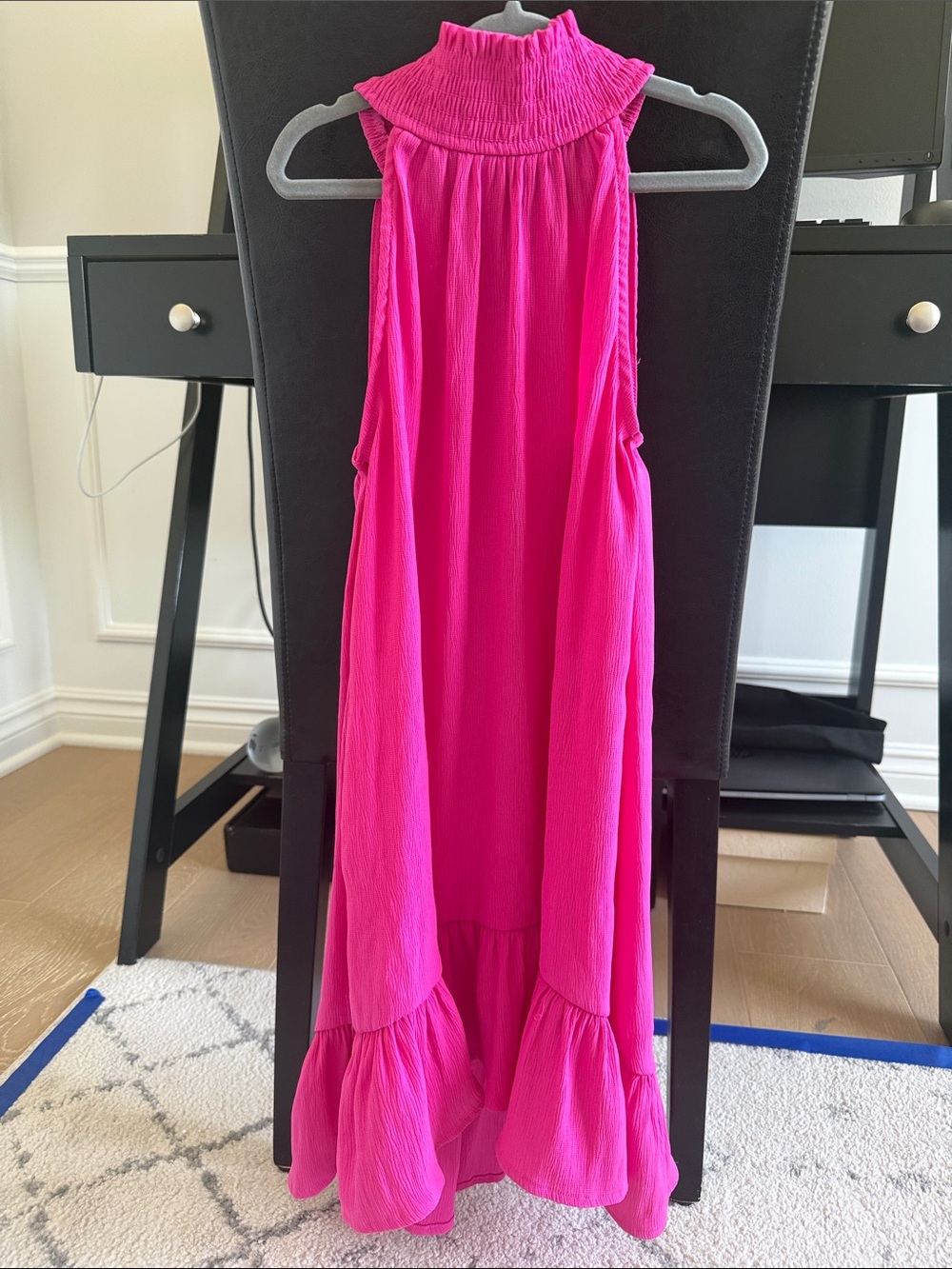 Girls Scoop Bright Hot Pink Halter Maxi Dress